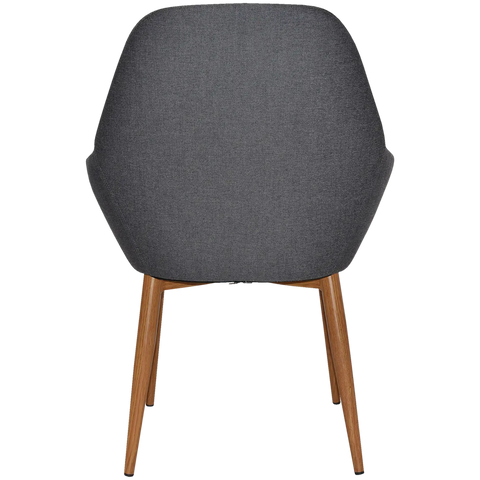 Monte Tub Chair With Light Oak Metal 4 Leg And Gravity Slate Shell, Viewed From Back