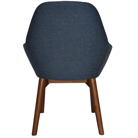 Monte Tub Chair With Light Walnut Timber 4 Leg And Gravity Navy Shell, Viewed From Back