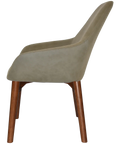 Monte Tub Chair With Light Walnut Timber 4 Leg And Pelle Sage Shell, Viewed From Side