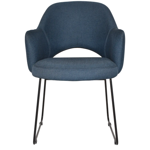 Mulberry Armchair Black Sled Base With Gravity Denim Shell, Viewed From Front