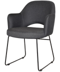 Mulberry Armchair Black Sled With Gravity Slate Shell, Viewed From Angle