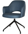 Mulberry Armchair Black Trestle With Gravity Denim Shell, Viewed From Front Angle
