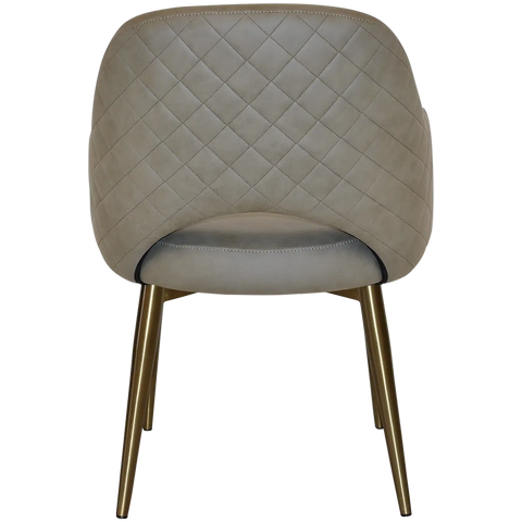 Mulberry Armchair Brass Metal 4 Leg With Pelle Benito Sage Shell, Viewed From Back