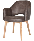 Mulberry Armchair Natural Timber 4 Leg With Eastwood Donkey Shell, Viewed From Angle