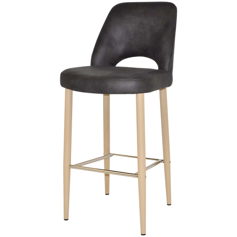 Mulberry Bar Stool Birch Metal 4 Leg With Eastwood Slate Shell, Viewed From Angle