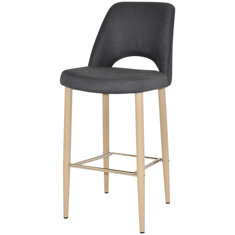 Mulberry Bar Stool Birch Metal 4 Leg With Gravity Slate Shell, Viewed From Angle