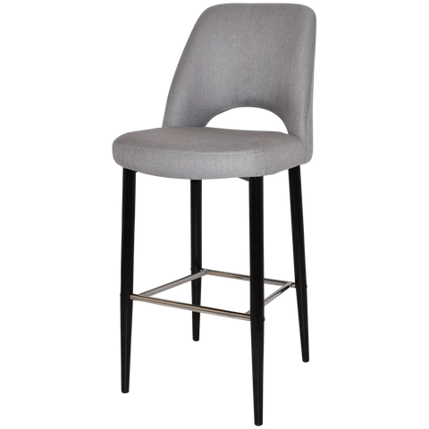 Mulberry Bar Stool Black Metal 4 Leg With Gravity Steel Shell, Viewed From Angle