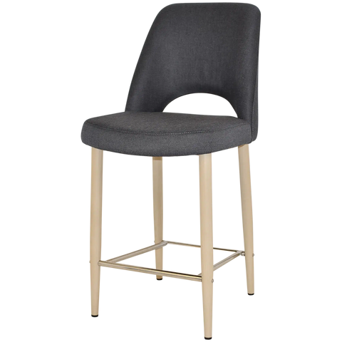 Mulberry Counter Stool Birch Metal 4 Leg With Gravity Slate Shell, Viewed From Angle