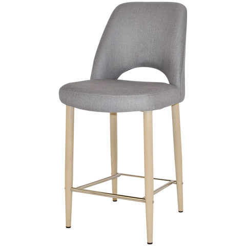 Mulberry Counter Stool Birch Metal 4 Leg With Gravity Steel Shell, Viewed From Front Angle