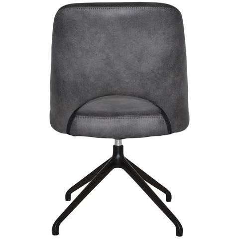 Mulberry Side Chair Black Trestle With Eastwood Slate Shell, Viewed From Back