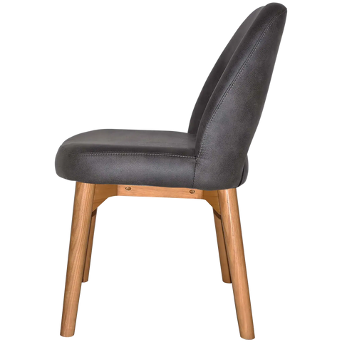 Mulberry Side Chair Light Oak Timber 4 Leg With Eastwood Slate Shell, Viewed From Side