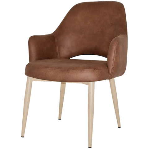 Mulberry XL Armchair Birch Metal 4 Leg With Eastwood Tan Shell, Viewed From Angle