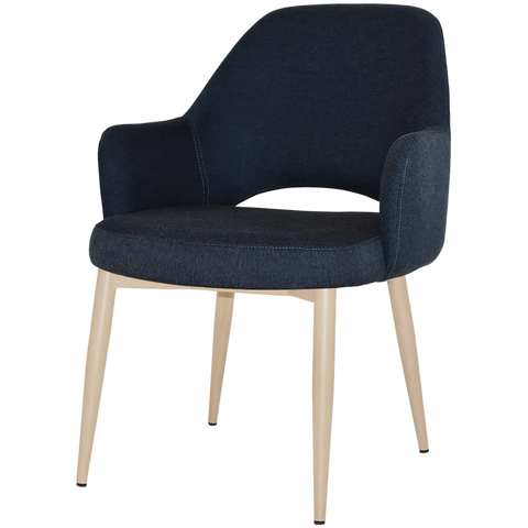 Mulberry XL Armchair Birch Metal 4 Leg With Gravity Navy Shell, Viewed From Angle