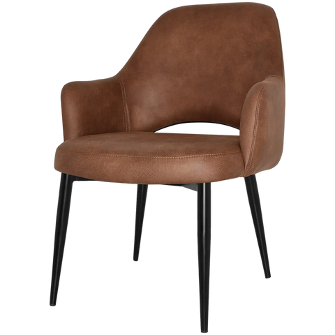 Mulberry XL Armchair Black Metal 4 Leg With Eastwood Tan Shell, Viewed From Angle
