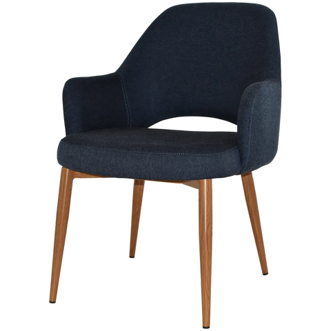 Mulberry XL Armchair Light Oak Metal 4 Leg With Gravity Navy Shell, Viewed From Angle