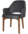 Mulberry XL Armchair Light Walnut Timber 4 Leg Gravity Slate Shell, Viewed From Angle