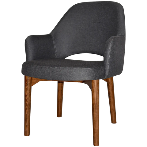 Mulberry XL Armchair Light Walnut Timber 4 Leg Gravity Slate Shell, Viewed From Angle