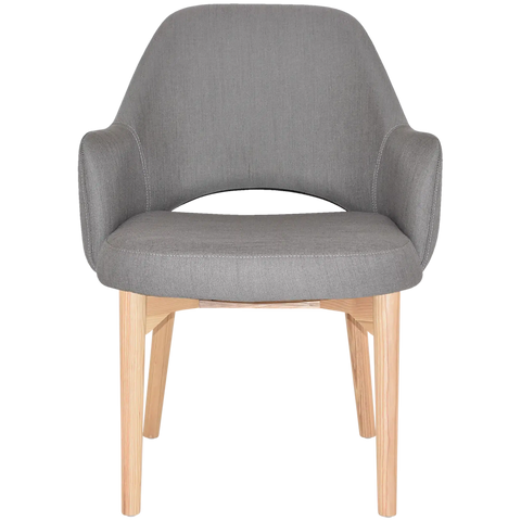 Mulberry XL Armchair Natural Timber 4 Leg With Gravity Steel Shell, Viewed From Front