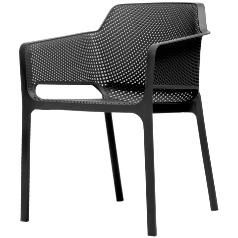 Nardi Net Armchair In Anthracite, Viewed From Front Angle