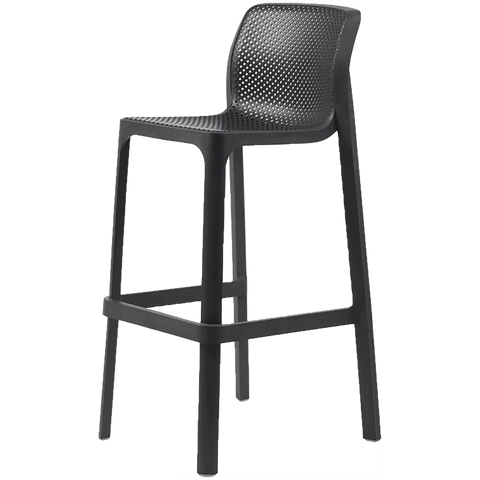 Nardi Net Bar Stool In Anthracite, Viewed From Front Angle