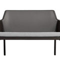 Nardi Net Bench In Anthracite With A Grey Seat Pad, Viewed From Front Angle