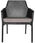 Nardi Net Relax In Anthracite With A Grey Seat Pad, Viewed From Front