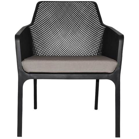 Nardi Net Relax In Anthracite With A Grey Seat Pad, Viewed From Front