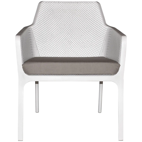 Nardi Net Relax In White With A Grey Seat Pad, Viewed From Front