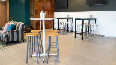 Nika Bar Stools And Melamine Table Tops At The Bartley Hotel