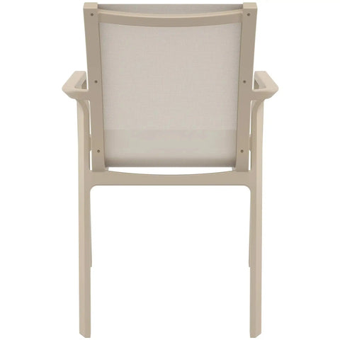 Pacific Armchair By Siesta With Taupe Frame And Taupe Mesh, Viewed From Behind