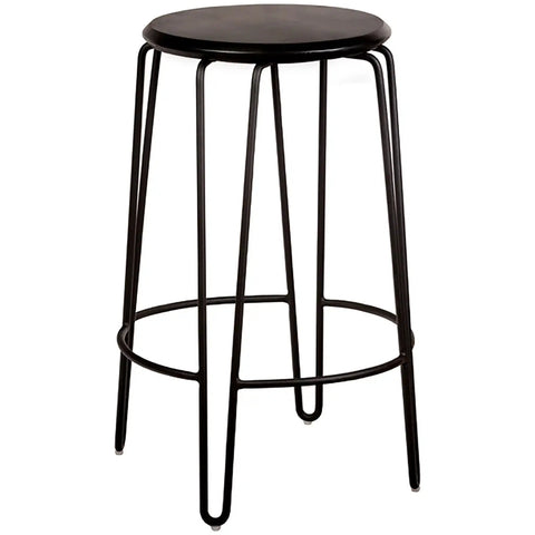 Phoenix Counter Stool With Black Seat And Black Hairpin Legs