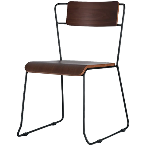 Piper Chair With Walnut Seat And Backrest, Viewed From Front Angle