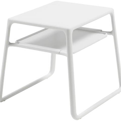 Pop Coffee Table In White, Viewed From Angle In Front