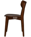 Romano Chair With Veneer Seat With Light Walnut Timber Frame, Viewed From Side