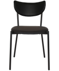 Ronaldo Chair With Black Metal Frame With A Black Vinyl Seat And Back, Viewed From Front