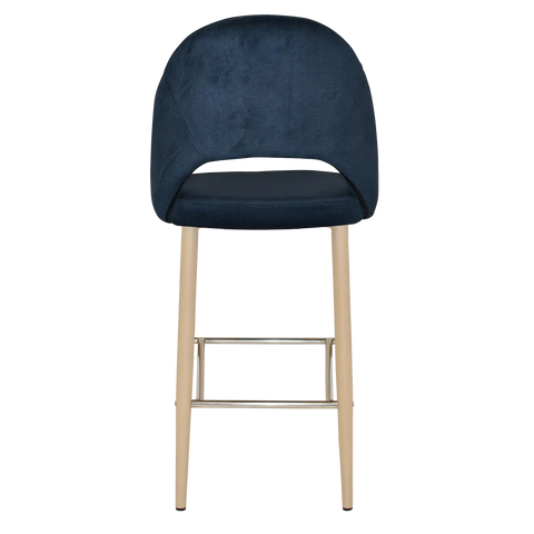 Saffron Bar Stool Birch Metal 4 Leg With Regis Navy Shell, Viewed From Back