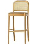 Sienna Bar Stool Natural With Warwick Eastwood Fawn Seat Pad, Viewed From Front Angle