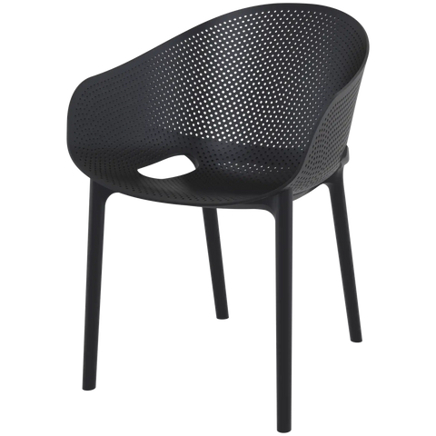 Sky Pro Armchair By Siesta In Black, Viewed From Angle In Front