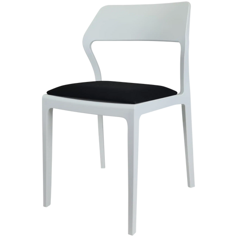 Snow Chair By Siesta In White With 5 Seat Pad, Viewed From Angle