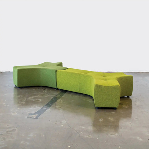 Stem Y Shaped Seating Custom Upholstery 2 Pieces, Viewed From Front Angle In Warehouse