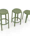 Tom Stool Collection By Siesta In Olive Green Viewed From Front