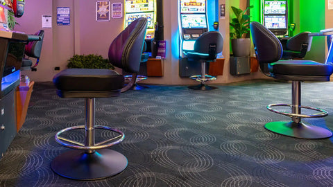 Stirling II Gaming Stools In Silver Disc At The Tower Hotel 