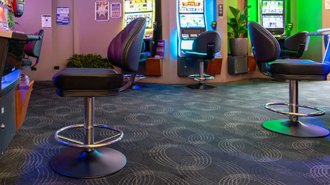 Stirling II Gaming Stools In Silver Disc At The Tower Hotel