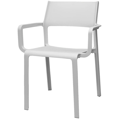 Trill Armchair By Nardi In White, Viewed From Angle In Front