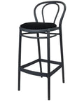 Victor Bar Stool By Siesta In Anthracite With Black Seat Pad, Viewed From Angle