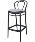 Victor Bar Stool By Siesta In Anthracite With Light Grey Seat Pad, Viewed From Angle