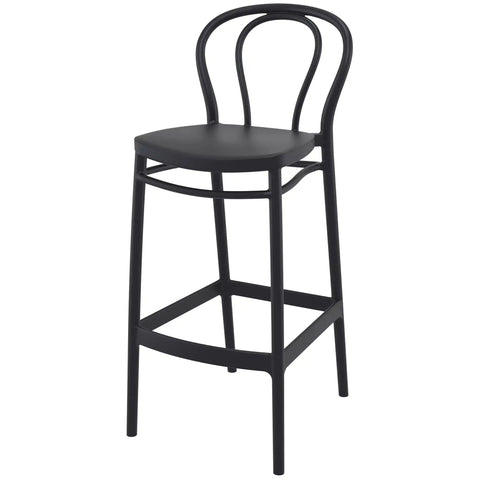 Victor Bar Stool By Siesta In Black, Viewed From Angle In Front