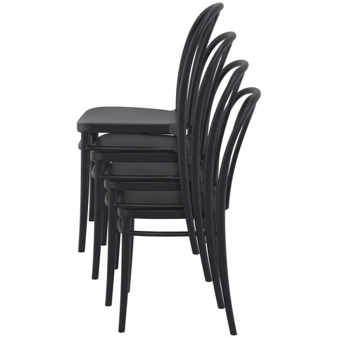 Victor Chair By Siesta In Black Stacked