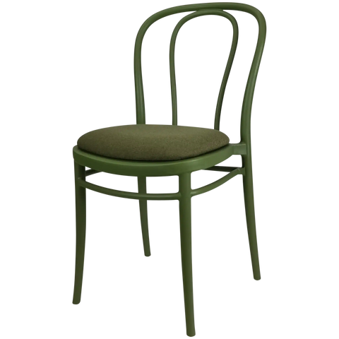 Victor Chair By Siesta In Olive Green With Olive Green Seat Pad, Viewed From Angle