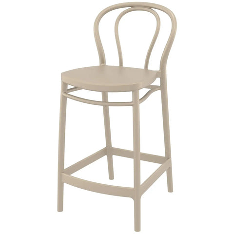 Victor Counter Stool By Siesta In Taupe, Viewed From Angle In Front